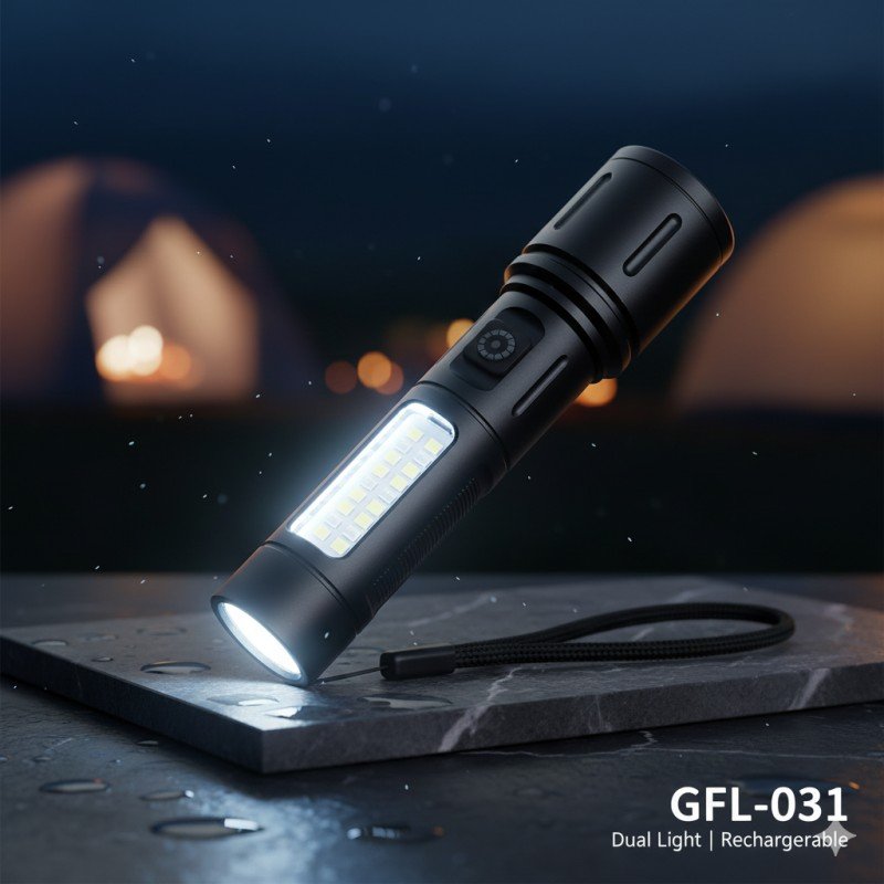 রিচার্জেবল ডুয়াল লাইট টর্চ (GFL-031)